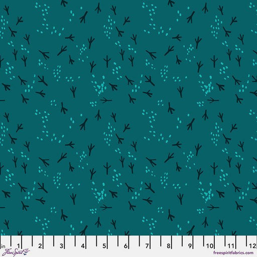 Teal Fancy Feet What the Birds Said Cotton 44"/45" Fabric Per Yard - Choice FabricsPWCD154.XTEAL