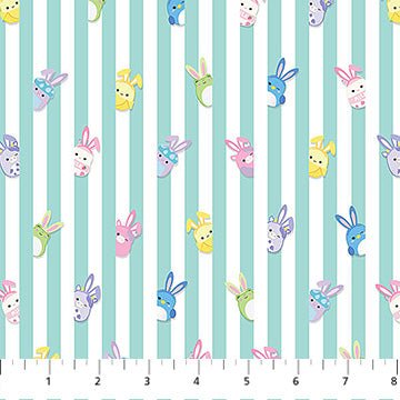 Teal Strips Springtime Squishmallows Cotton 44"/45" Fabric Per Yard - Choice FabricsSQ1015-60