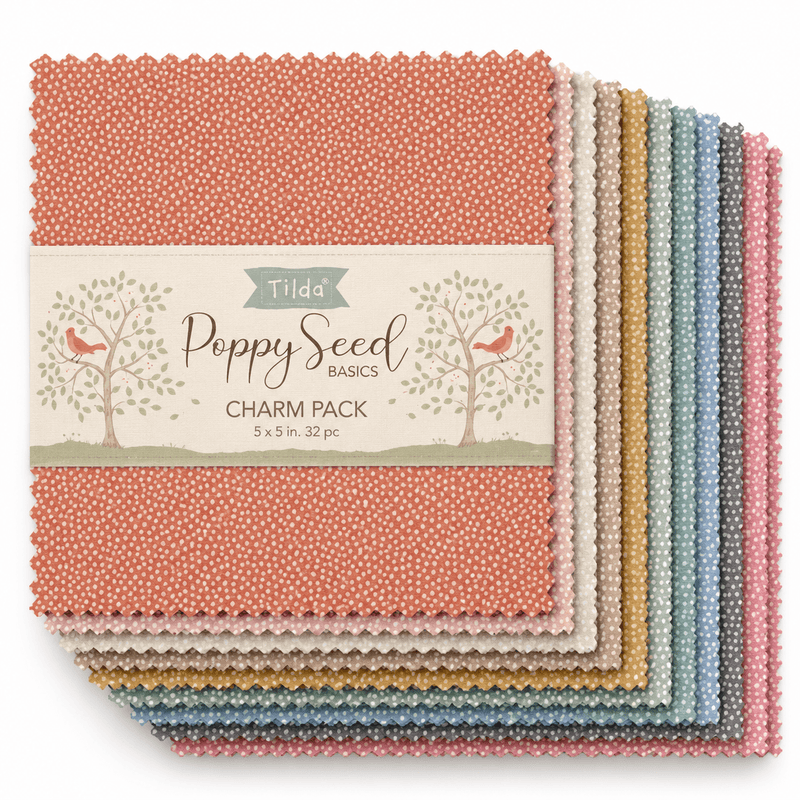 Tilda Poppy Seed 5" Charm Pack - 30 Pieces - Choice FabricsTIL300271
