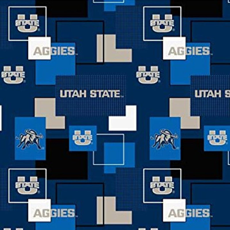 Utah State Aggies - Block Print - Choice FabricsUSU1115