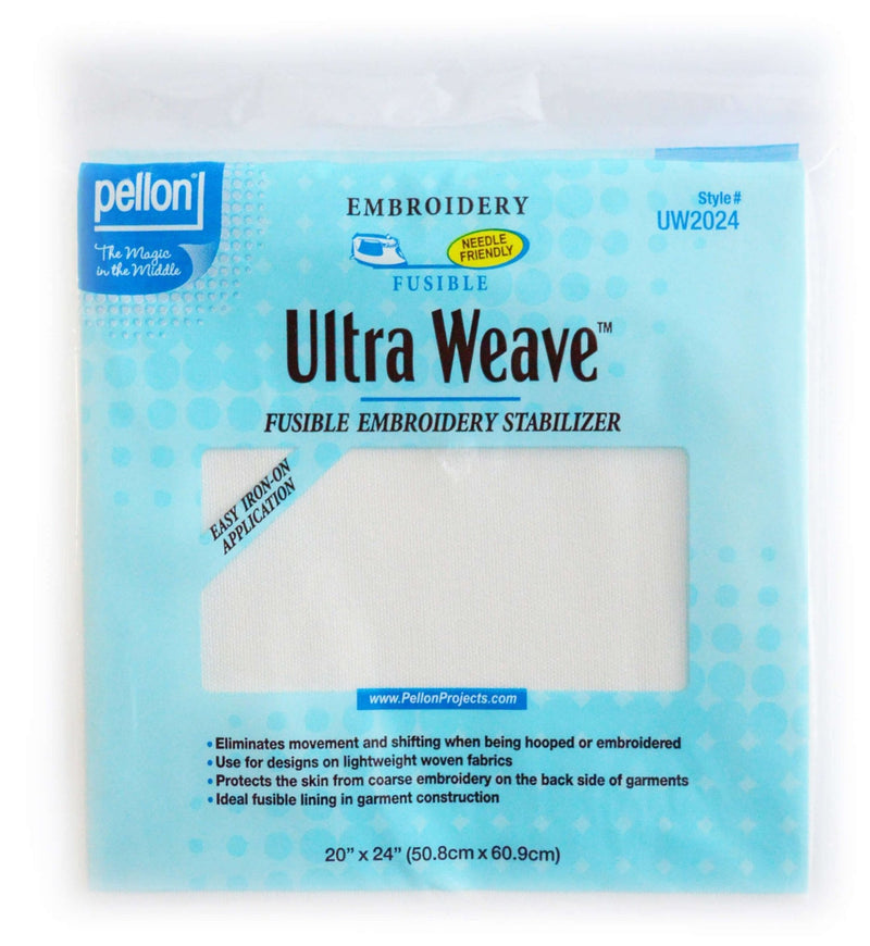 Pellon® 333 Ultra-Weave Fusible Embroidery Stabilizer – 20" x 24" Package – White - Choice FabricsDSUW2024PKG