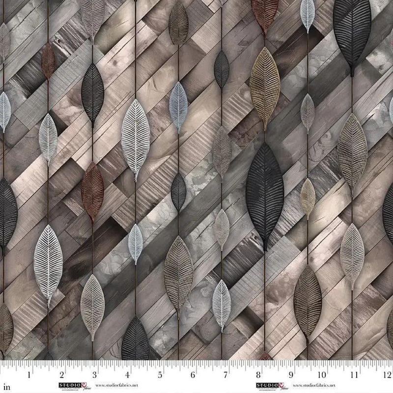 Umber Iron Leaves Out of the Woodwork Cotton 44"/45" Fabric Per Yard - Choice Fabrics8560-39