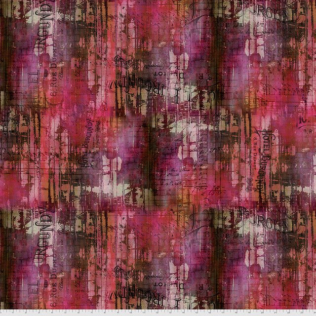 Vineyard Hotel Burgundy Abandoned 44"/45" Cotton Fabric Per Yard - Choice FabricsPWTH145.VINEYARD