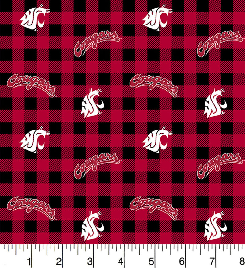 Washington State Cougars - Buffalo Plaid - Choice FabricsWAST1207