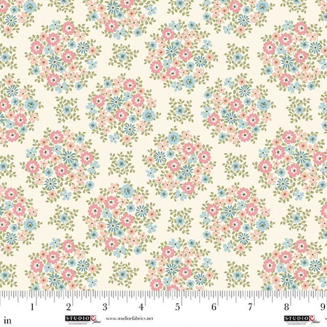 Warm White Floral Bouquet Layla 44"/45" Cotton Fabric per Yard - Choice Fabrics9014-01