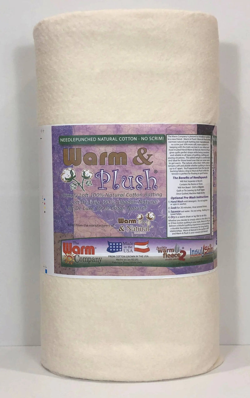 Warm & Plush 45" x 10 YD Cotton Batting - Soft and Luxurious Cotton Batting - Choice FabricsWCDS-2661