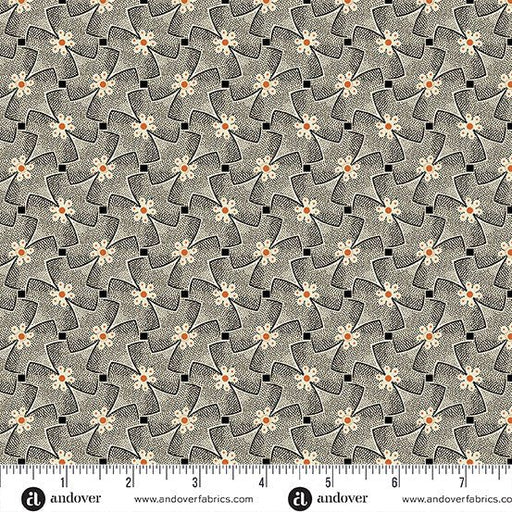 Whirly Gig Cream Black Nightfall 44"/45" Cotton Fabric Per Yard - Choice FabricsA-10209-K