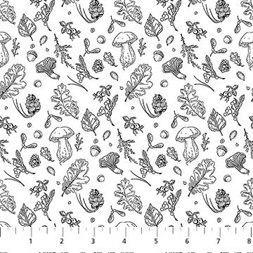 White/Black 28531-10 Nature's Sketchbook Cotton 44"/45" Fabric Per Yard - Choice Fabrics28531-10