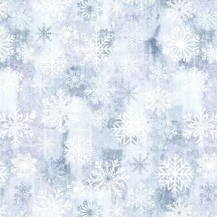 White Enchanted Snowflake Toss Dot Cotton Wideback Fabric per yard - Choice FabricsSEF-8398-15