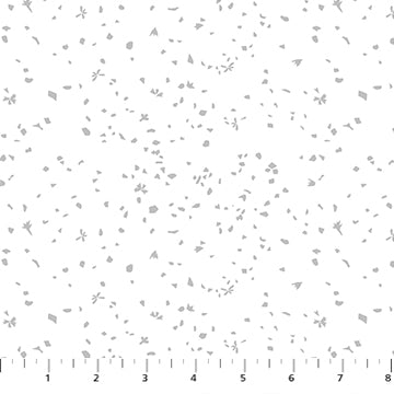 White Gray Petals Flourish Cotton 44"/45" Fabric Per Yard - Choice Fabrics92035-10