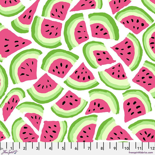 White Watermelon Slice Cotton 44"/46" Fabric Per Yard - Choice FabricsPWBM101.WHITE