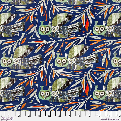 Winter Owl Dark Blue Cotton 44"/45" Fabric Per Yard - Choice FabricsPWCY010.DARKBLUE