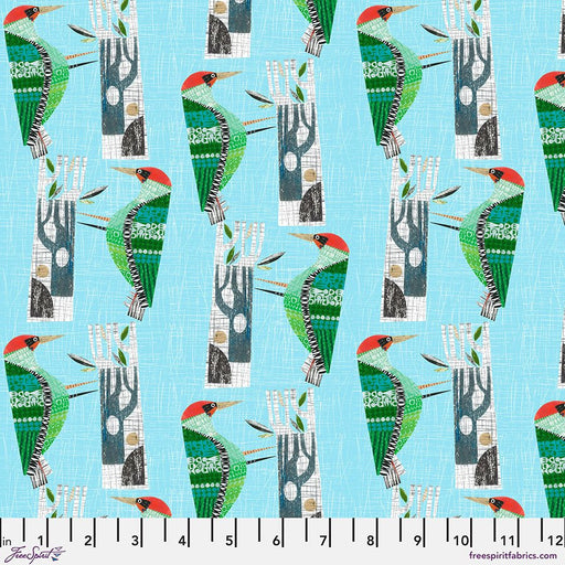 Woodpecker Sky Blue Cotton 44"/45" Fabric Per Yard - Choice FabricsPWCY012.SKYBLUE