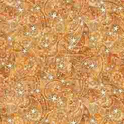 Yellow Amber Paisley & Stars 1776 Cotton 44"/45" Fabric Per Yard - Choice Fabrics2600-31665-S