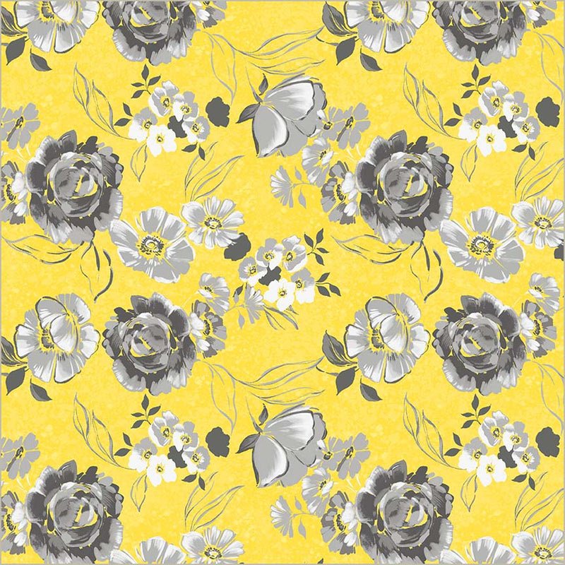 Yellow Verona Fiori Cotton 44/45 Fabric Per Yard - Choice Fabrics54908-3