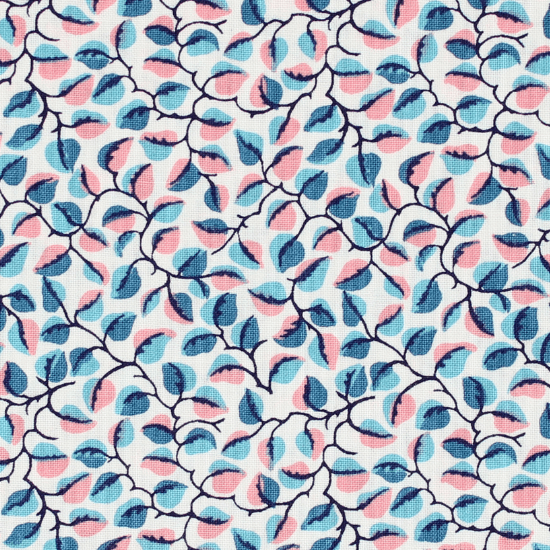Climbing Leaves - Teal/Pink - Choice FabricsZD-78399-002