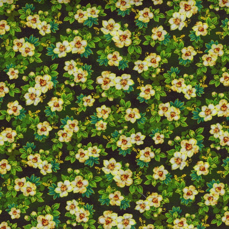 Noel - Mini Floral - Green (3 - Yard Pack) - Choice FabricsOA-596251