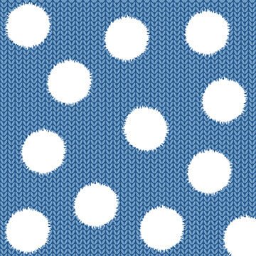 Welcome Winter - Fuzzy Dot on Knit Ground - Blue (3-Yard Pack) - Choice FabricsQ9703-11-3YD