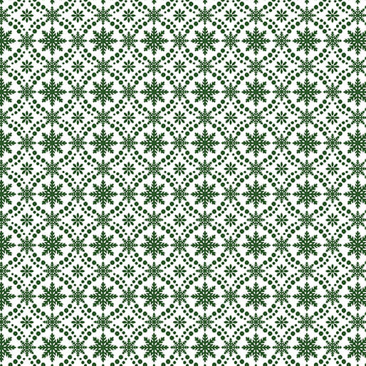 Winter at the Farm - Snowflake Medallion - Evergreen (3-Yard Pack)