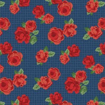 Summertime Daydream - Florals All Over - Navy - Choice Fabrics3068-40047-437