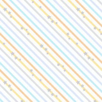 Baby's Adventure - Diagonal Stripe - White - Choice Fabrics1876-69313-198