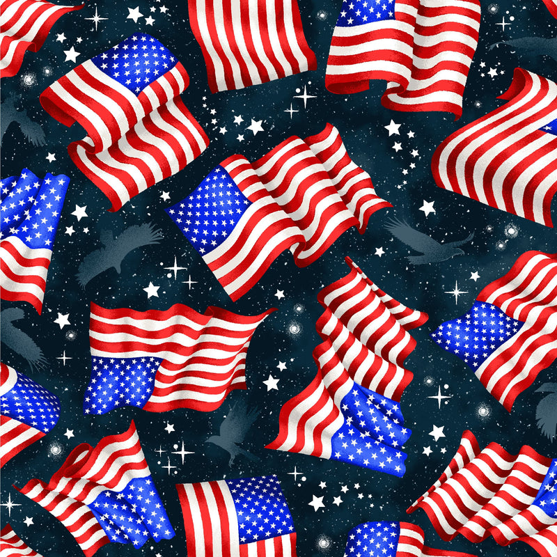 Red White & Blue - Flags and Stars (3-Yard Pack)