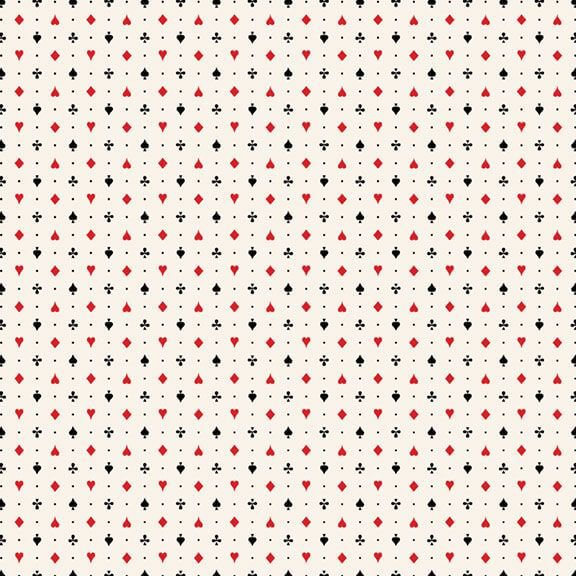 Full House - Playing Card Suits - Cream - Choice FabricsR751275D-CREAM