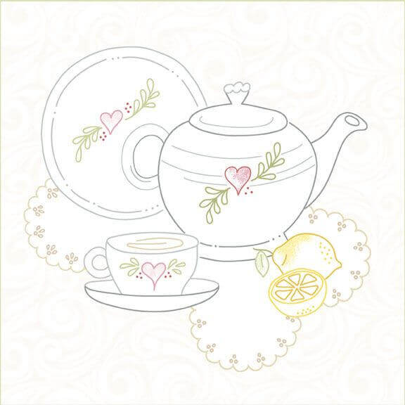 Tea for Two - 24" Panel - Choice FabricsR191192P-GREEN