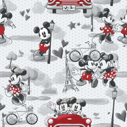 Mickey & Minnie Mouse in Paris - Fleece - Choice FabricsSPR68255-A620210