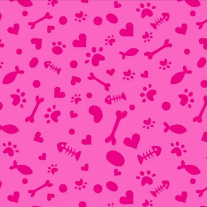 Potpourri of Novelty - Cat Paw Ditsy - Pink (3-Yard Pack) - Choice FabricsDATDX-4362-4C-7-3YD
