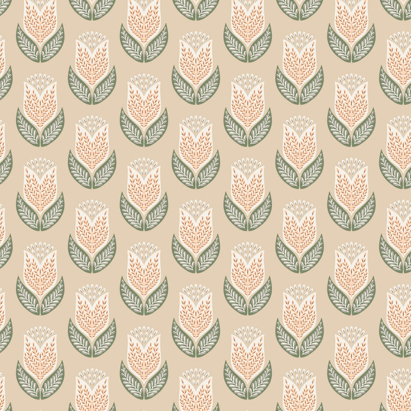 Honey Garden - Tulips - Tan - Choice Fabrics227772
