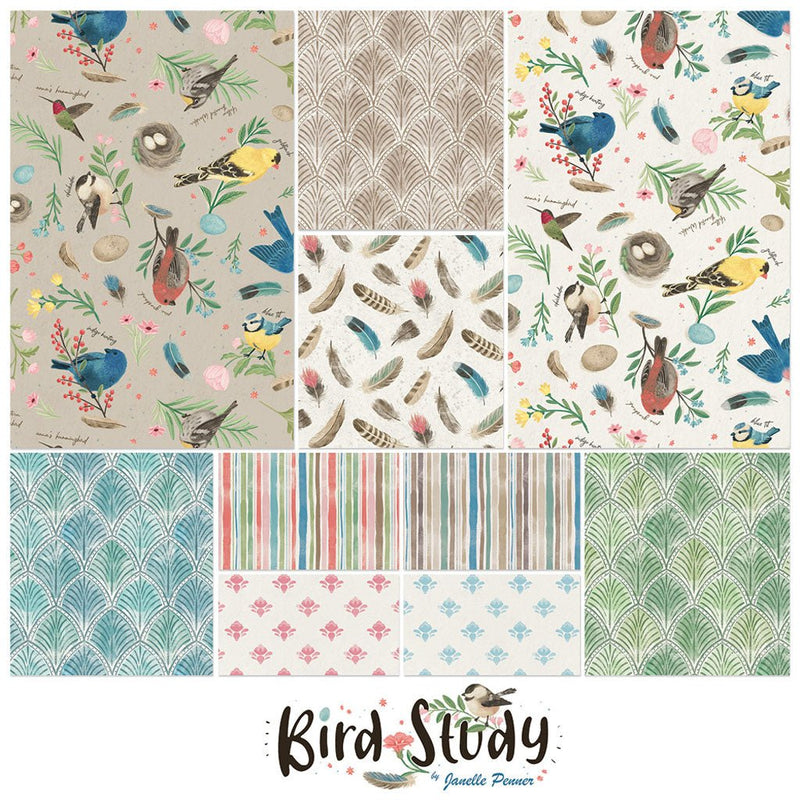 Clothworks - Pre - Order Clothworks Prints - Bird Study - Choice FabricsZE-100169-001 - SQ0573