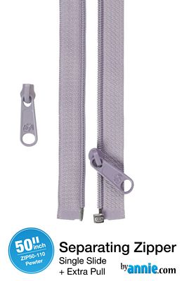 50" Separating Zipper with Extra Slide, Pewter - Choice FabricsZIP50-110