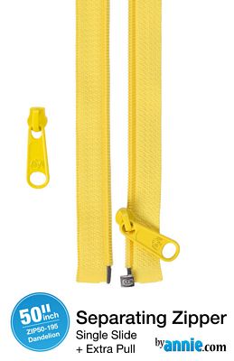 50" Separating Zipper with Extra Slide, Dandelion - Choice FabricsZIP50-195