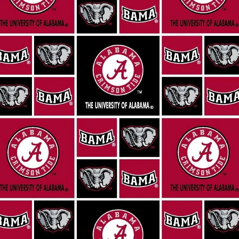 Alabama Crimson Tide - Geometric Boxes (3 - Yard Pack) - Choice FabricsAL-020