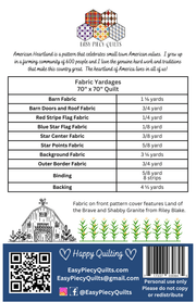 American Heartland Quilt Pattern - PAPER PRINT VERSION - Choice Fabricssku-43120651763865