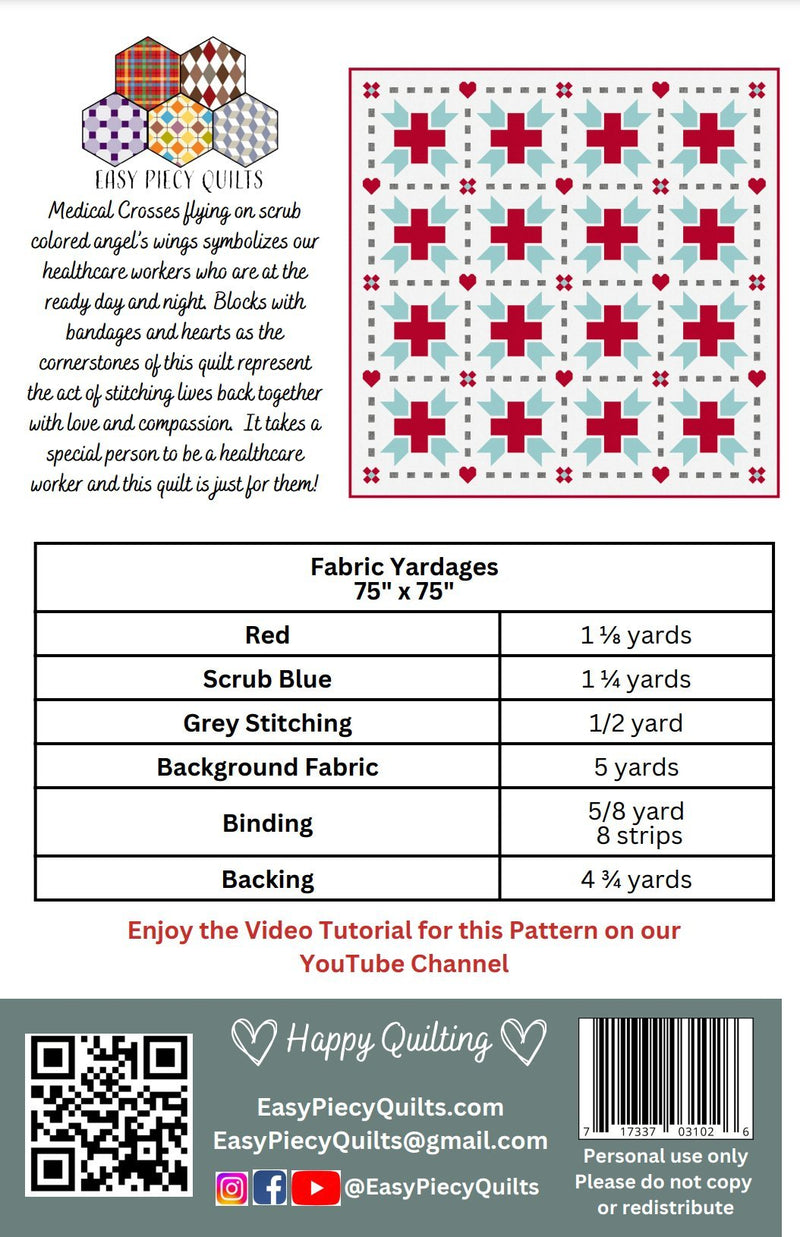Angels Wear Scrubs Quilt Pattern - Paper Print Version - Choice Fabrics717737031026