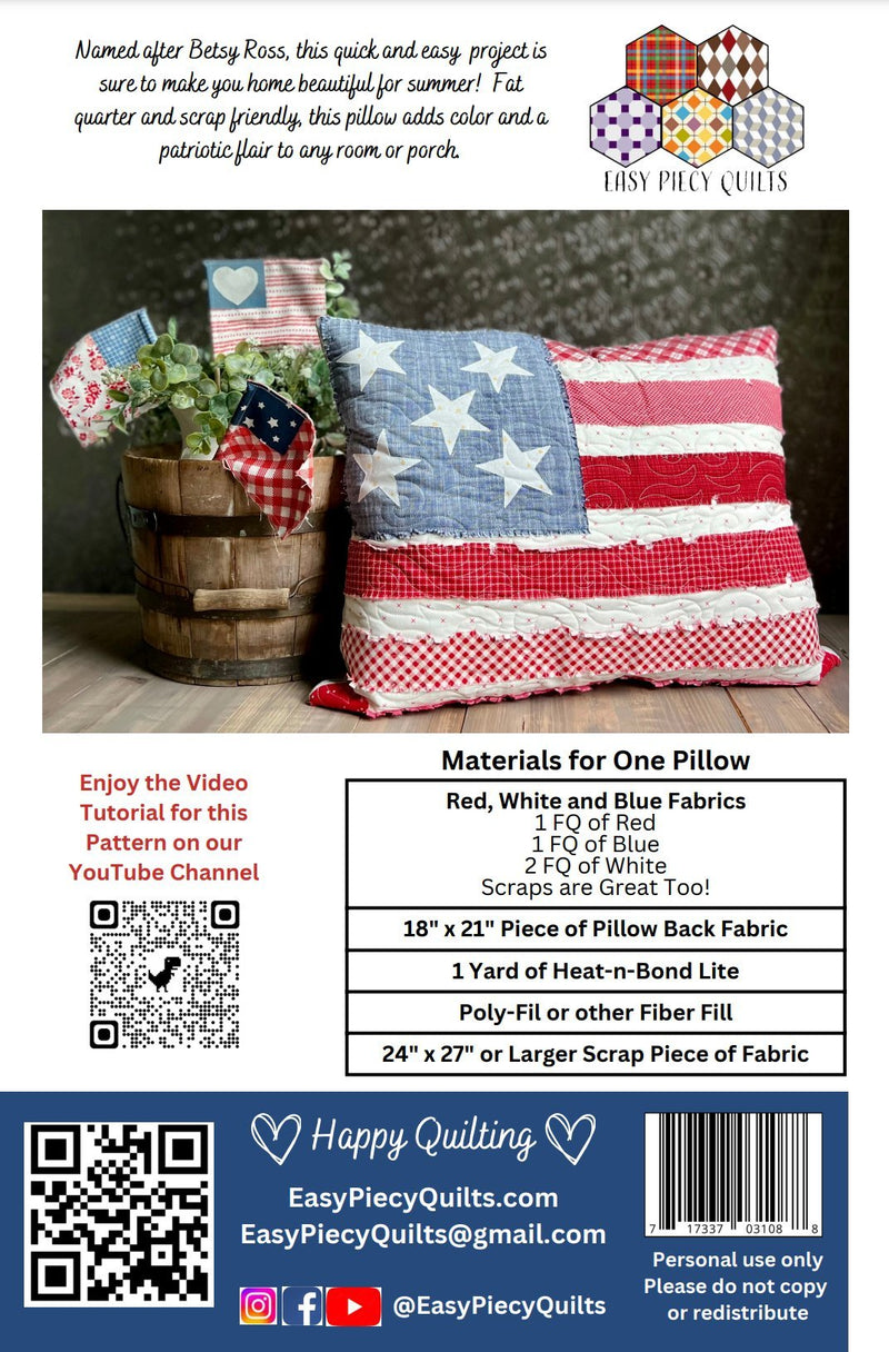 Betsy Quilted Pillow Pattern - Paper Print Vision - Choice Fabrics717337031088