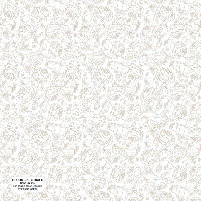 Blooms and Berries - Canyon Tan - Choice FabricsBAB24180