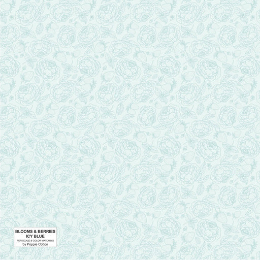 Blooms and Berries - Icy Blue Light Teal - Choice FabricsBAB24184