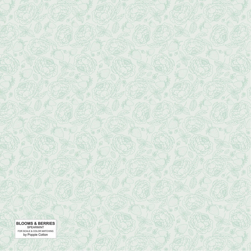 Blooms and Berries - Spearmint Light Green - Choice FabricsBAB24185