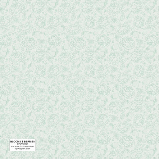 Blooms and Berries - Spearmint Light Green - Choice FabricsBAB24185