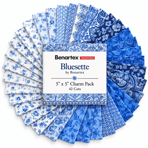 Bluesette by Benartex - 5" x 5" Charm Pack (42 Cuts) - Choice FabricsBLUESETTE-5X5
