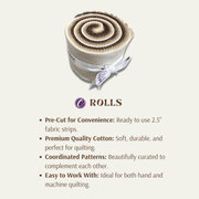 Supreme Solids - 2.5" Roll - Shades of Brown & Tan (20 cuts) - Choice FabricsFE-62273-002