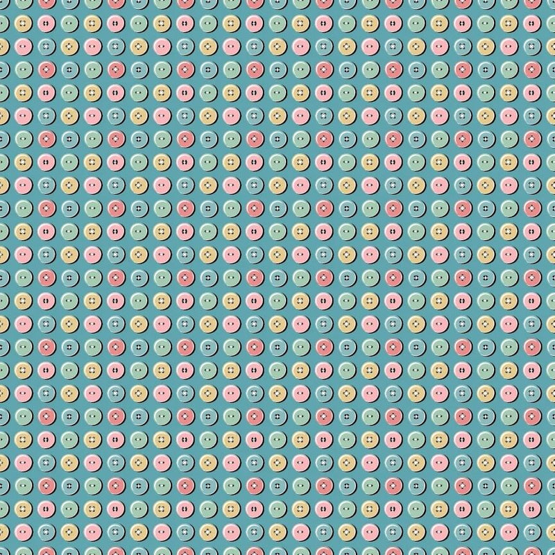 Granny's Sewing Room - Button Collection - Blue - Choice FabricsGS25908