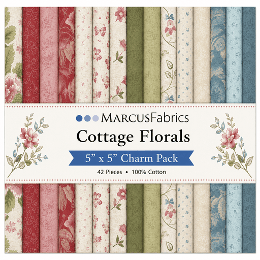 Cottage Florals by Marcus Fabrics - 5x5 Charm Pack (42 Cuts) - Choice FabricsCOTTAGE-5X5