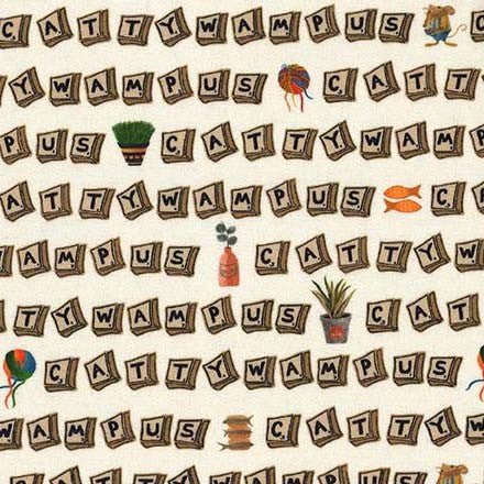 Cream Cattywampus Purrsuit of Coffeeness Cotton 44"/45" Fabric Per Yard - Choice FabricsDDC12481-CREM-D