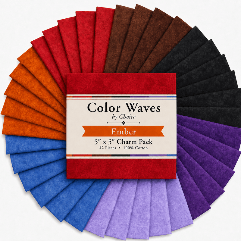 Color Waves Ember 5"x5" Charm Pack - 42 Squares - Choice FabricsEMBER-5X5