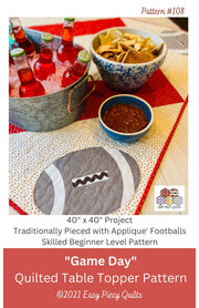 Football Table Topper or Lap Quilt Pattern - Paper Print Version - Choice Fabricssku-42703921021081