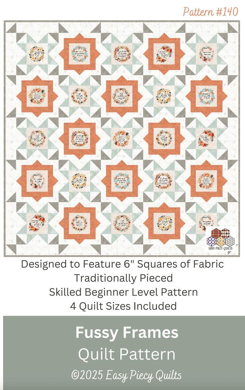 Fussy Frames Quilt Pattern - Paper Print Version - Choice Fabricssku-45108227801241